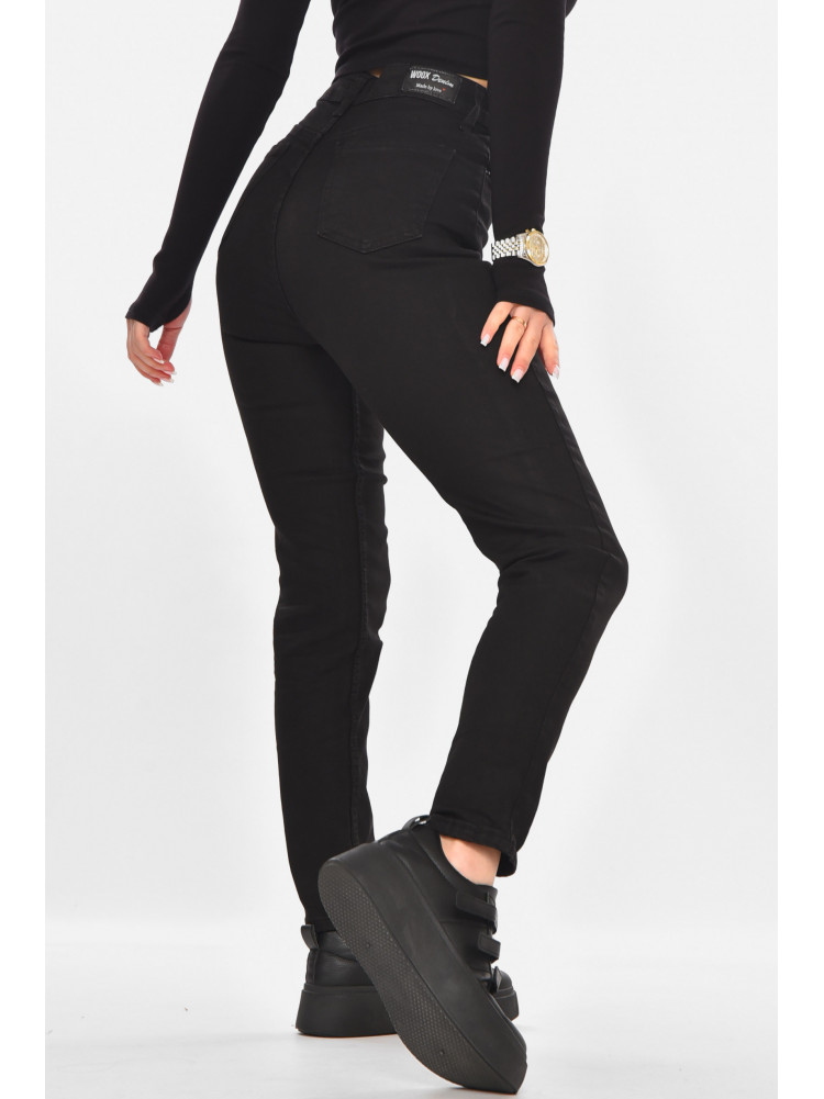 Джинсы женские однотонные черного цвета 0784 210731C