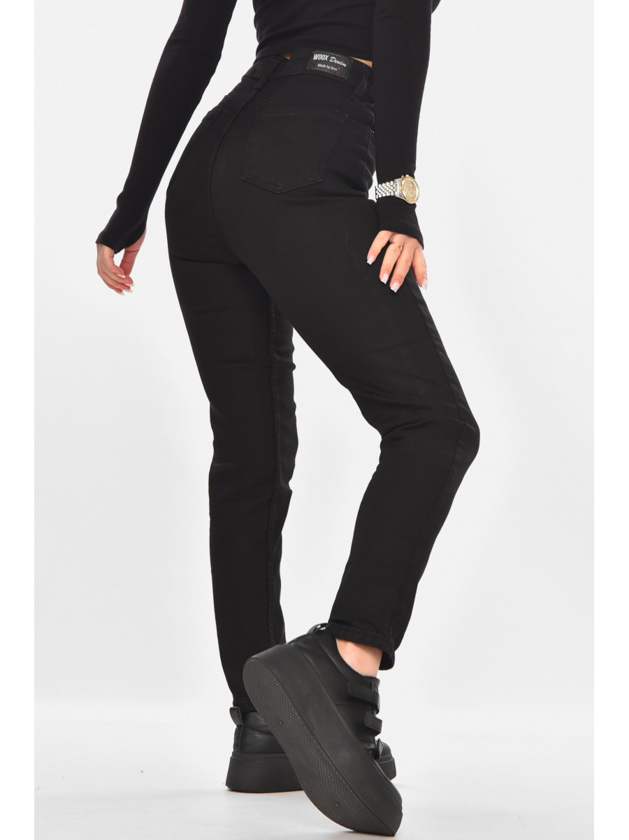 Джинсы женские однотонные черного цвета 0784 210731C