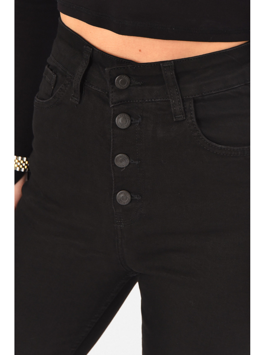 Джинсы женские однотонные черного цвета 0784 210731C