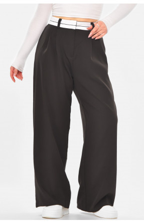 Штани жіночі однотонні напівбатальні чорного кольору 3155 210733C