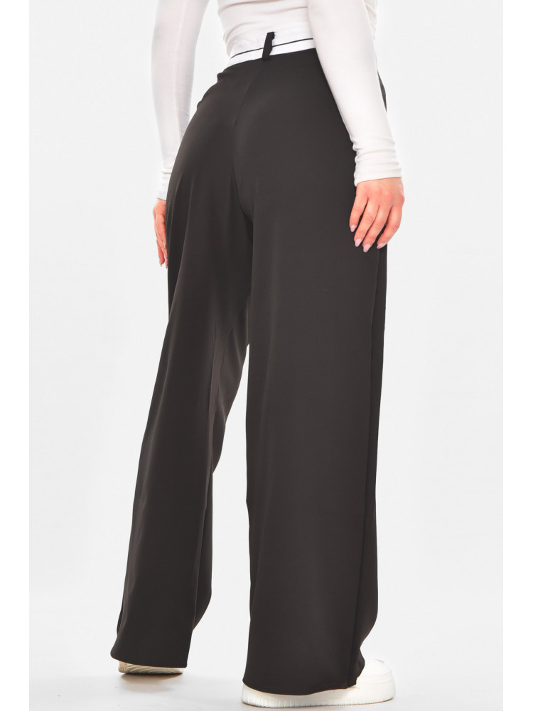 Штани жіночі однотонні напівбатальні чорного кольору 3155 210733C