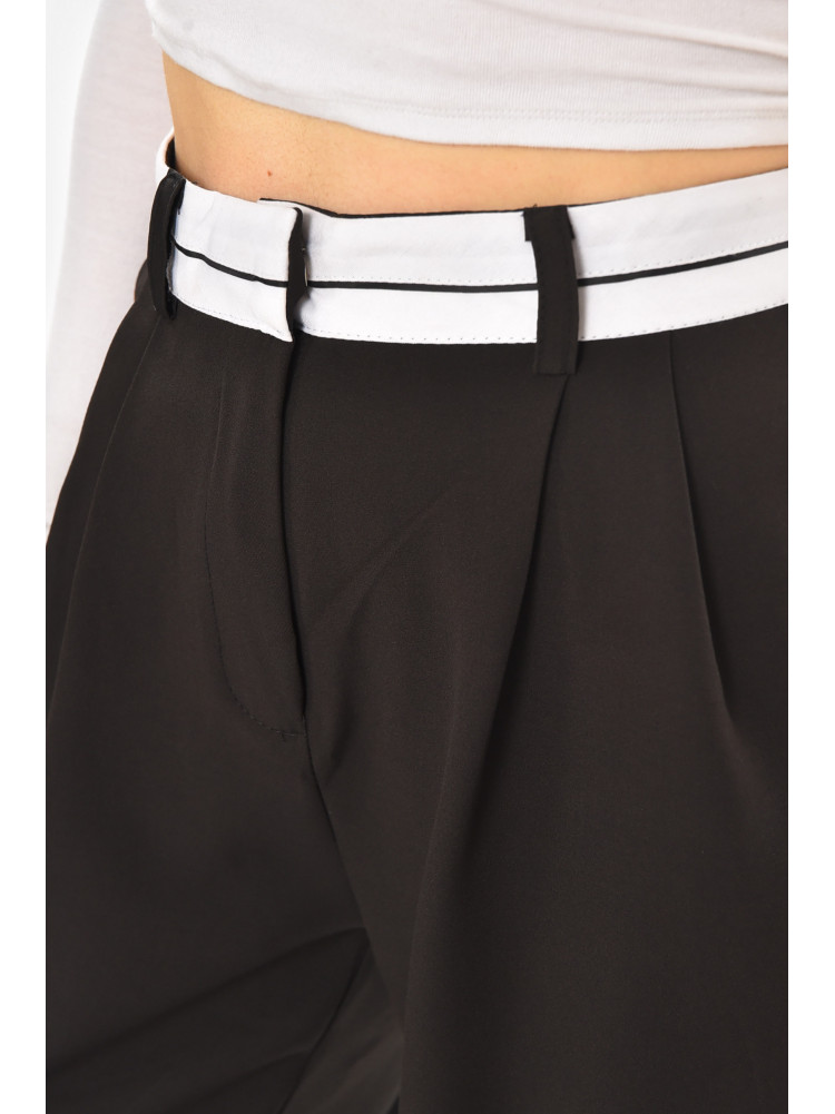 Штани жіночі однотонні напівбатальні чорного кольору 3155 210733C
