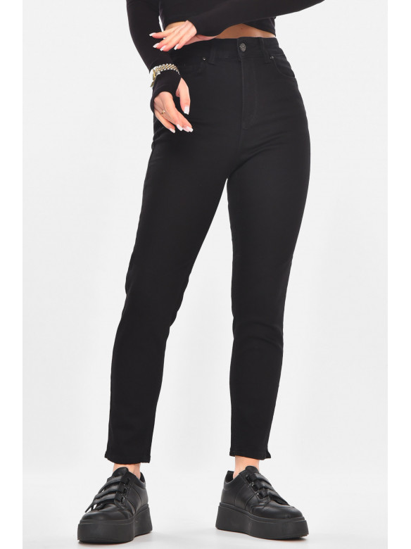 Джинсы женские однотонные черного цвета 2004 210734C