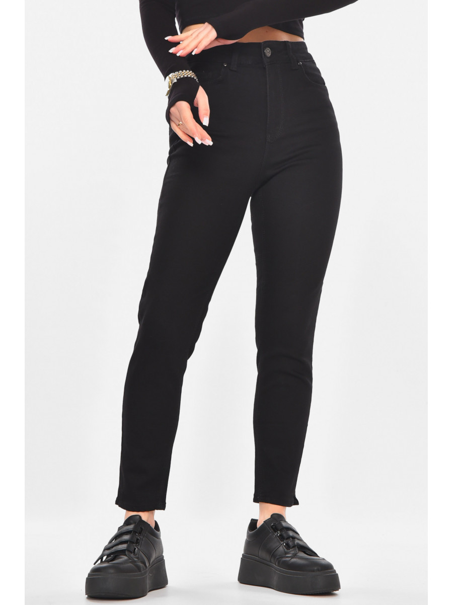 Джинсы женские однотонные черного цвета 2004 210734C