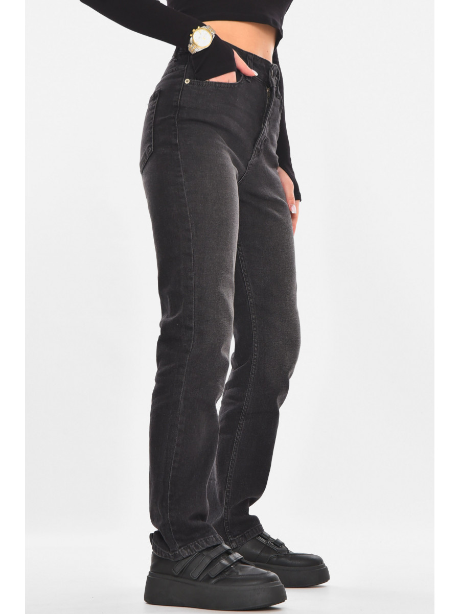 Джинсы женские однотонные черного цвета 0149 210735C