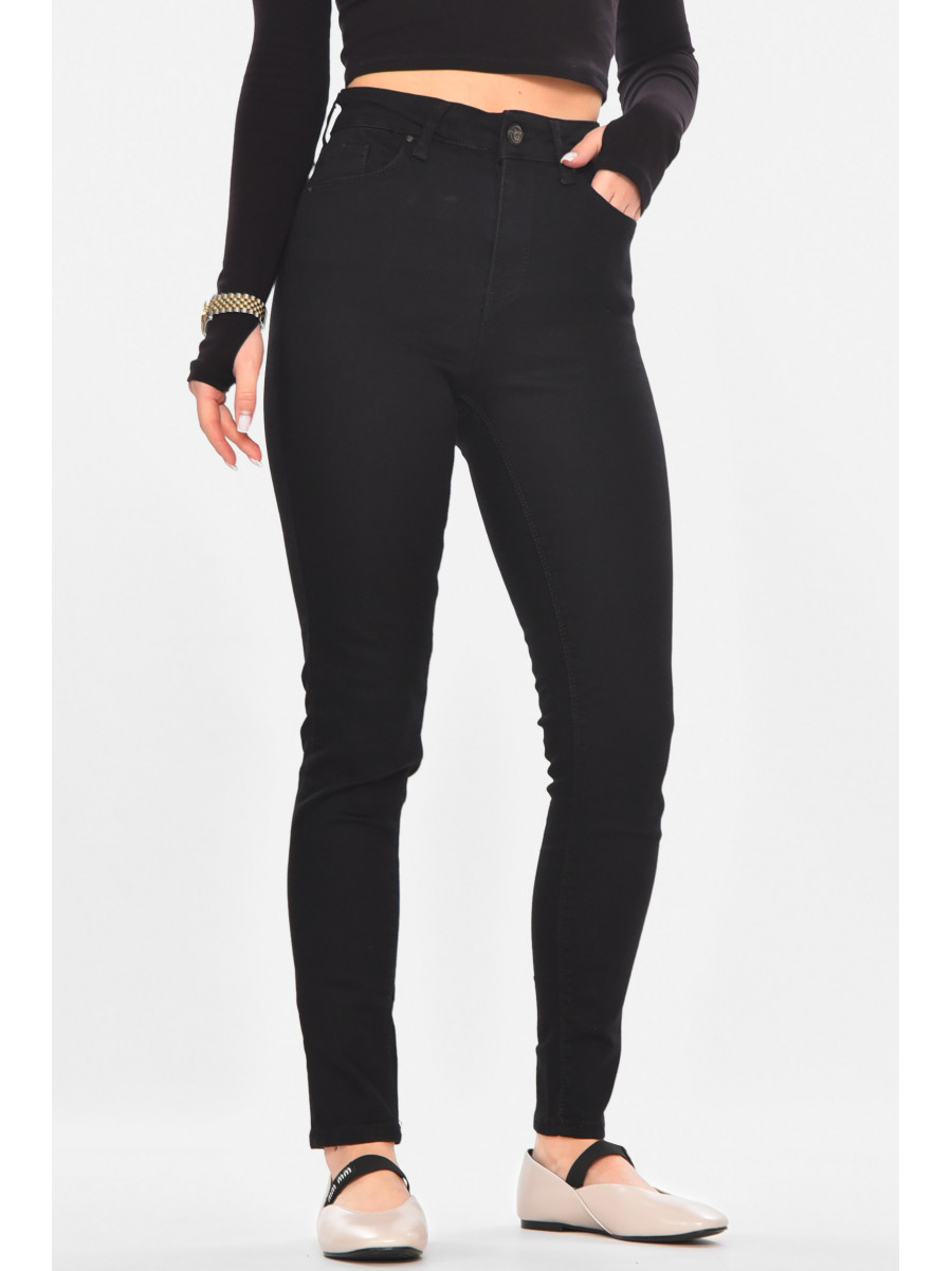 Джинсы женские однотонные черного цвета 2001 210736C