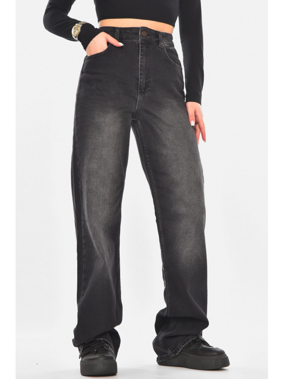 Джинсы женские однотонные черного цвета 3028 210737C