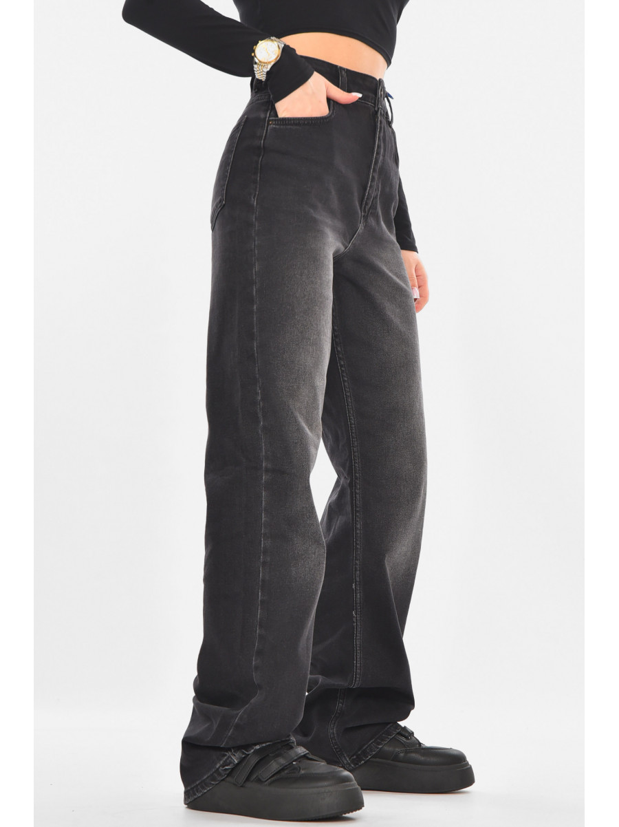 Джинсы женские однотонные черного цвета 3028 210737C