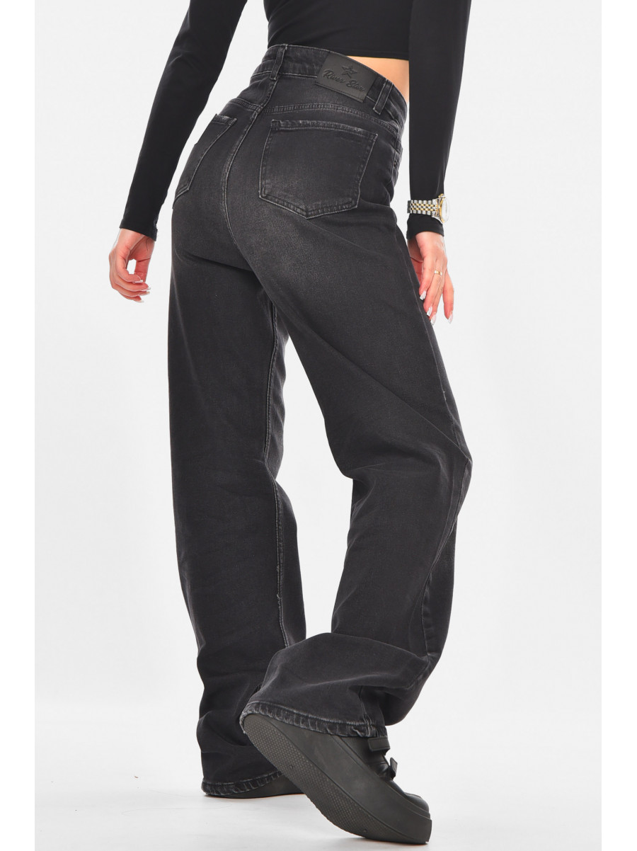 Джинсы женские однотонные черного цвета 3028 210737C