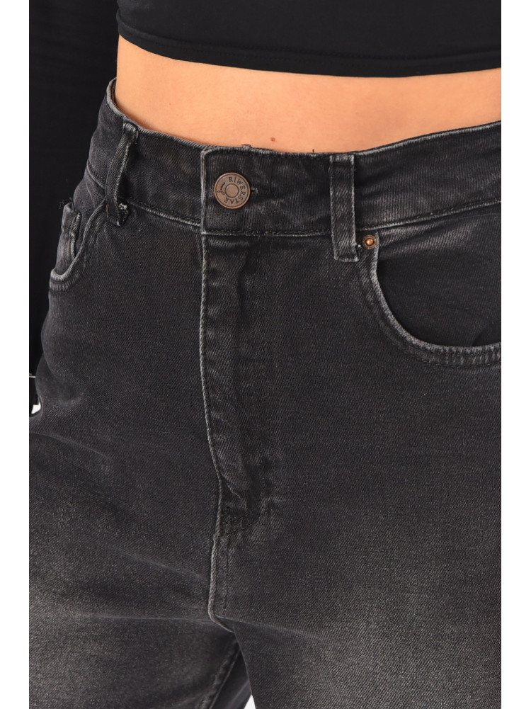 Джинсы женские однотонные черного цвета 3028 210737C