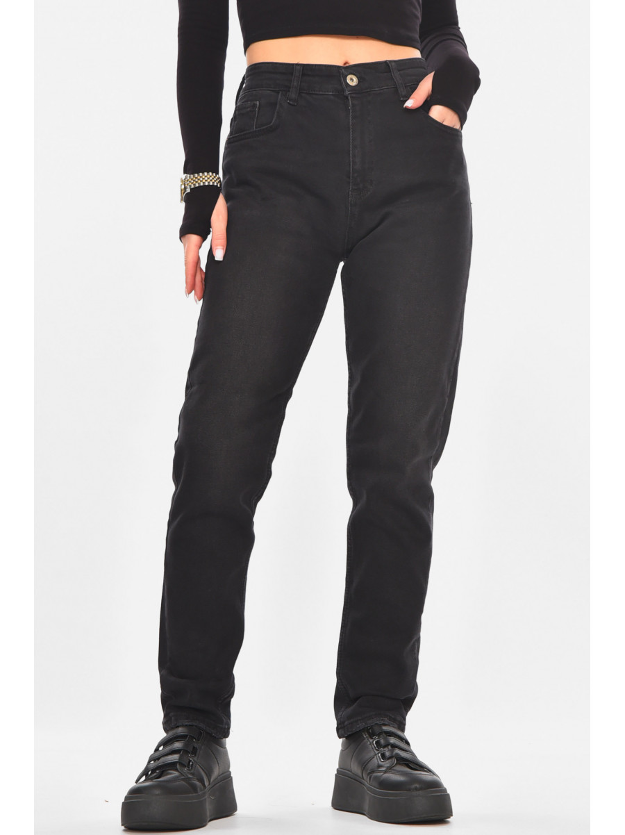 Джинсы женские однотонные черного цвета 1974-1 210739C