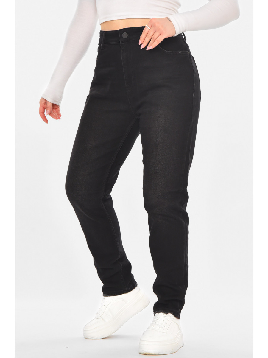 Джинсы женские однотонные черного цвета 3040 210740C