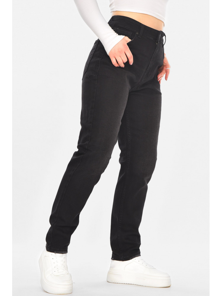 Джинсы женские однотонные черного цвета 3040 210740C