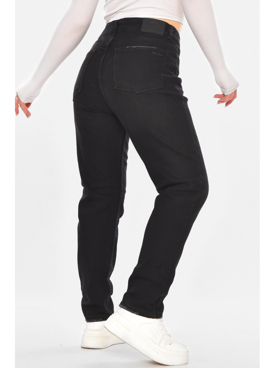 Джинсы женские однотонные черного цвета 3040 210740C