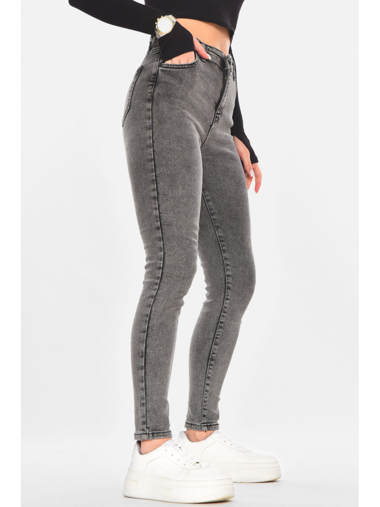 Джинсы женские однотонные серого цвета 1915 210741C
