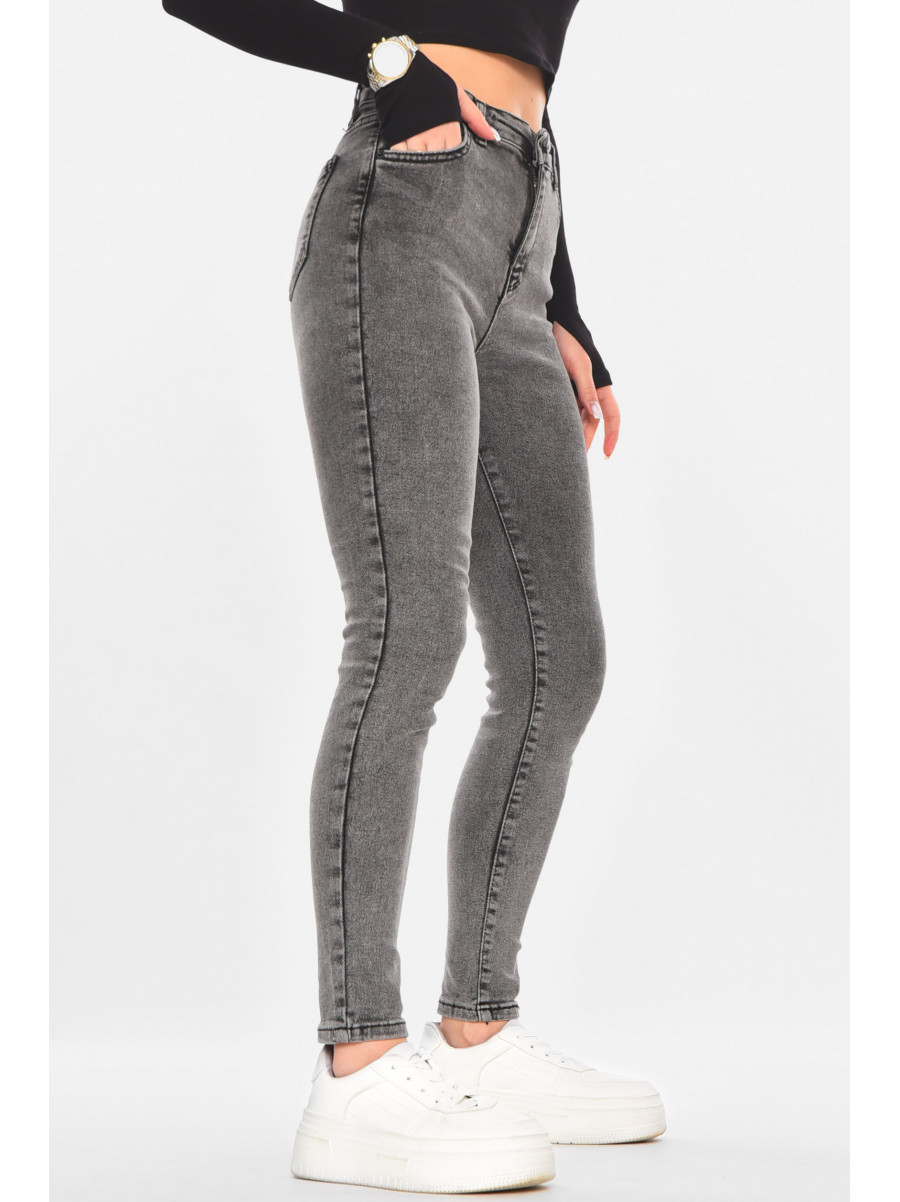 Джинсы женские однотонные серого цвета 1915 210741C