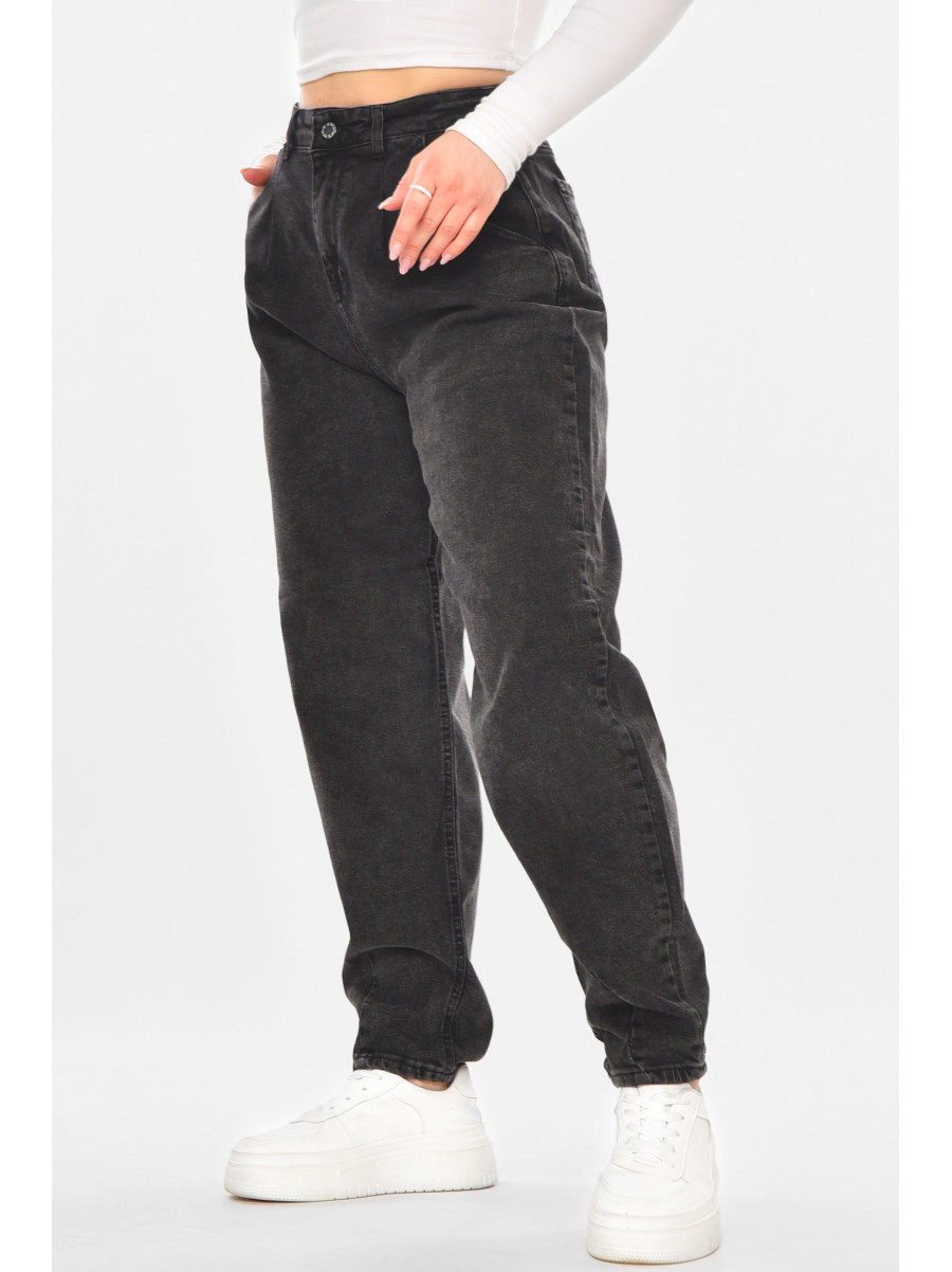 Джинсы женские однотонные черного цвета 076 210742C