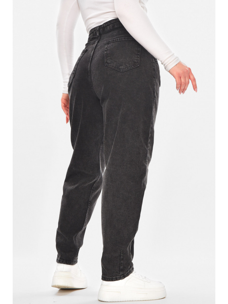 Джинсы женские однотонные черного цвета 076 210742C