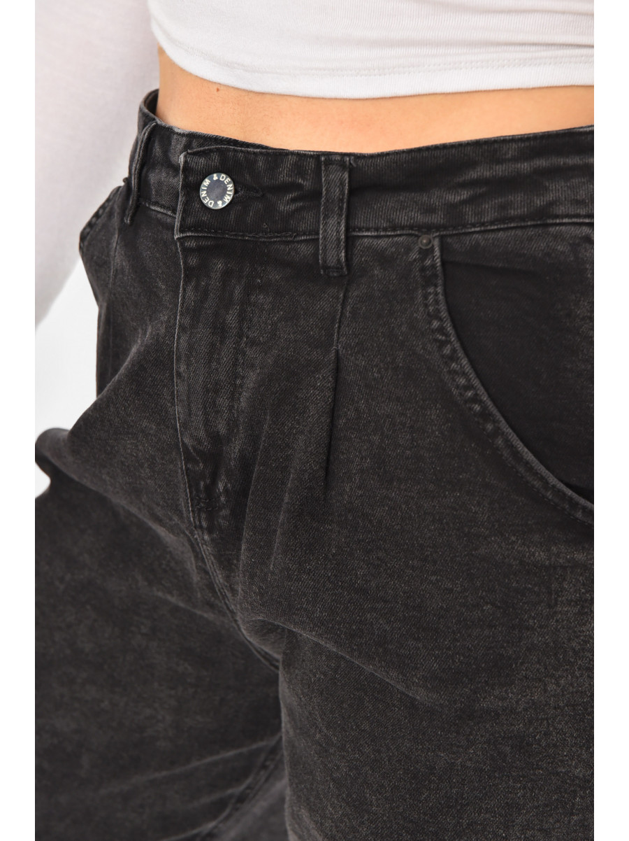 Джинсы женские однотонные черного цвета 076 210742C