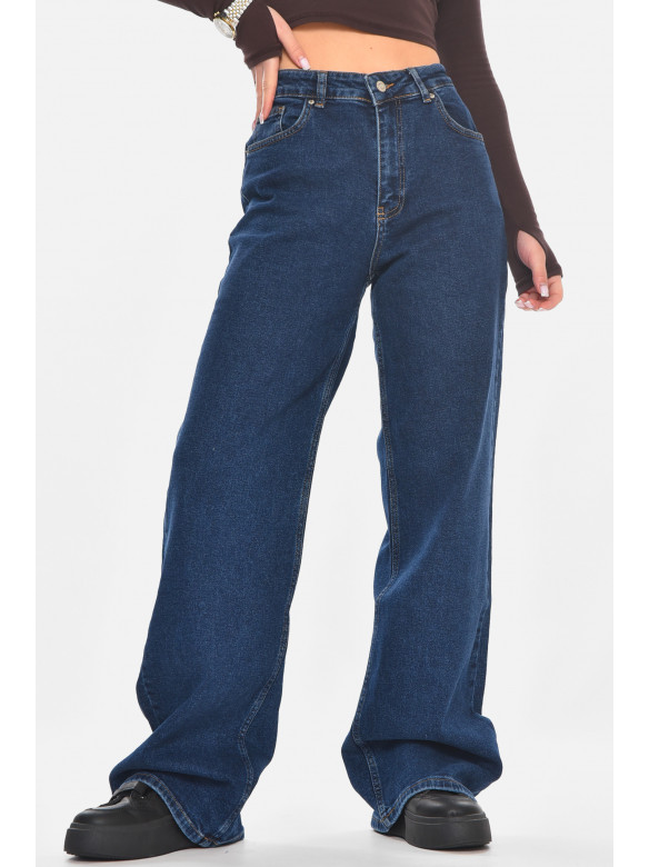 Джинсы женские однотонные тёмно-синего цвета RW-500 210743C