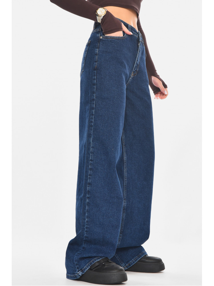 Джинсы женские однотонные тёмно-синего цвета RW-500 210743C