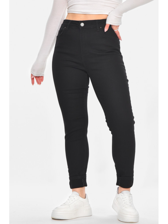 Джинсы женские однотонные черного цвета 2004 210744C