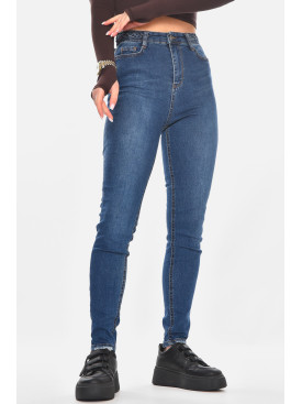 Джинсы женские однотонные тёмно-синего цвета 0939 210749C