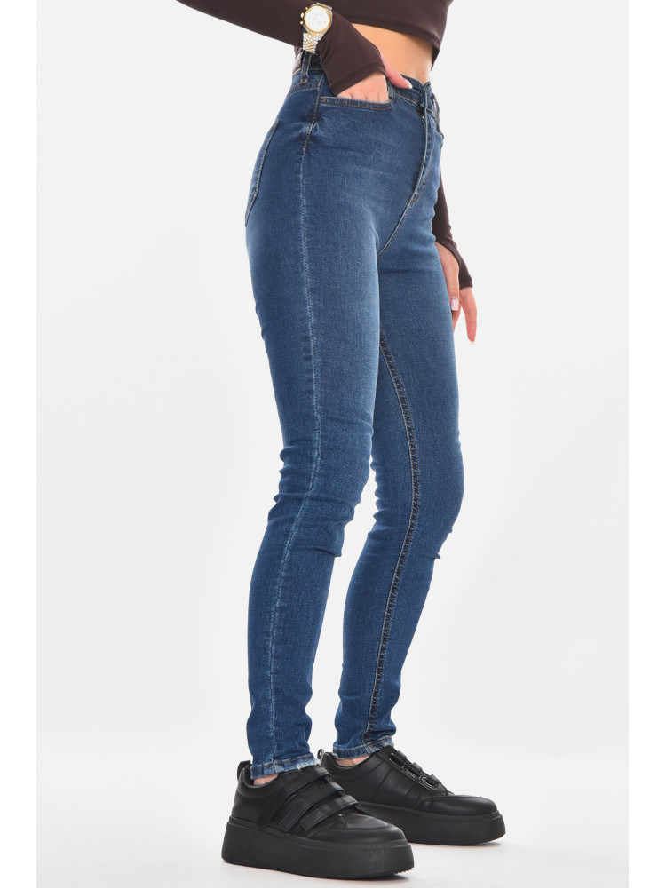 Джинсы женские однотонные тёмно-синего цвета 0939 210749C