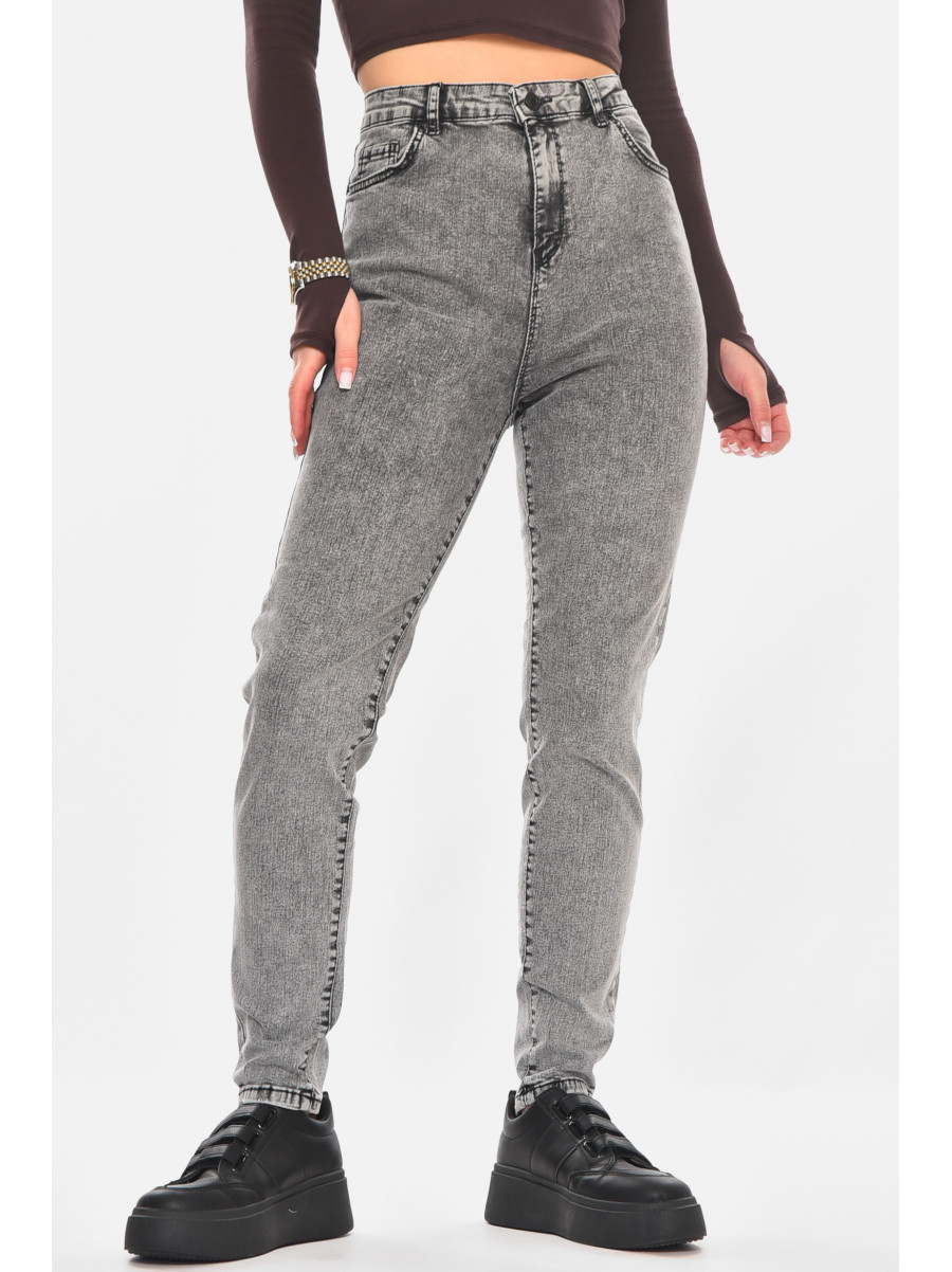 Джинсы женские однотонные серого цвета 210751C