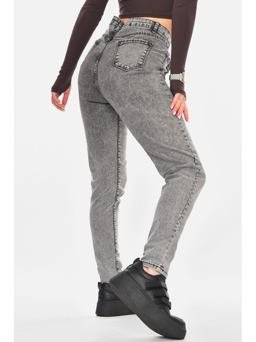 Джинсы женские однотонные серого цвета 210751C