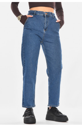 Джинсы женские однотонные тёмно-синего цвета 906 210752C