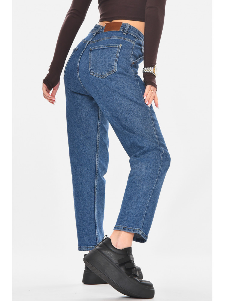 Джинсы женские однотонные тёмно-синего цвета 906 210752C