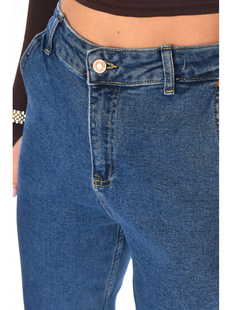 Джинсы женские однотонные тёмно-синего цвета 906 210752C