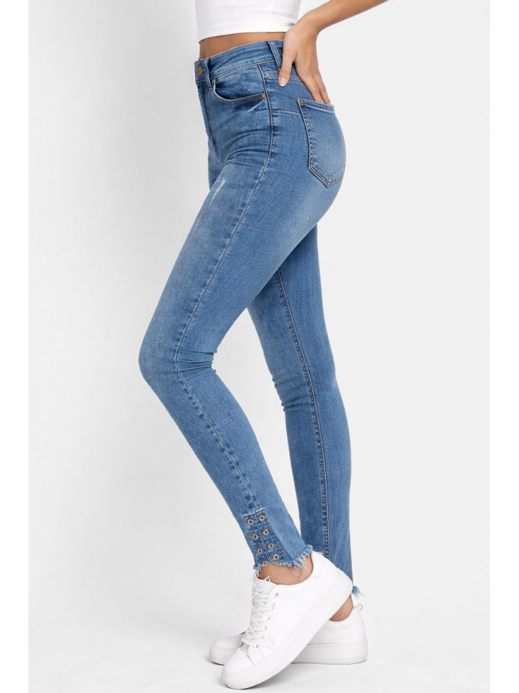 Джинсы женские однотонные синего цвета 7733 210753C