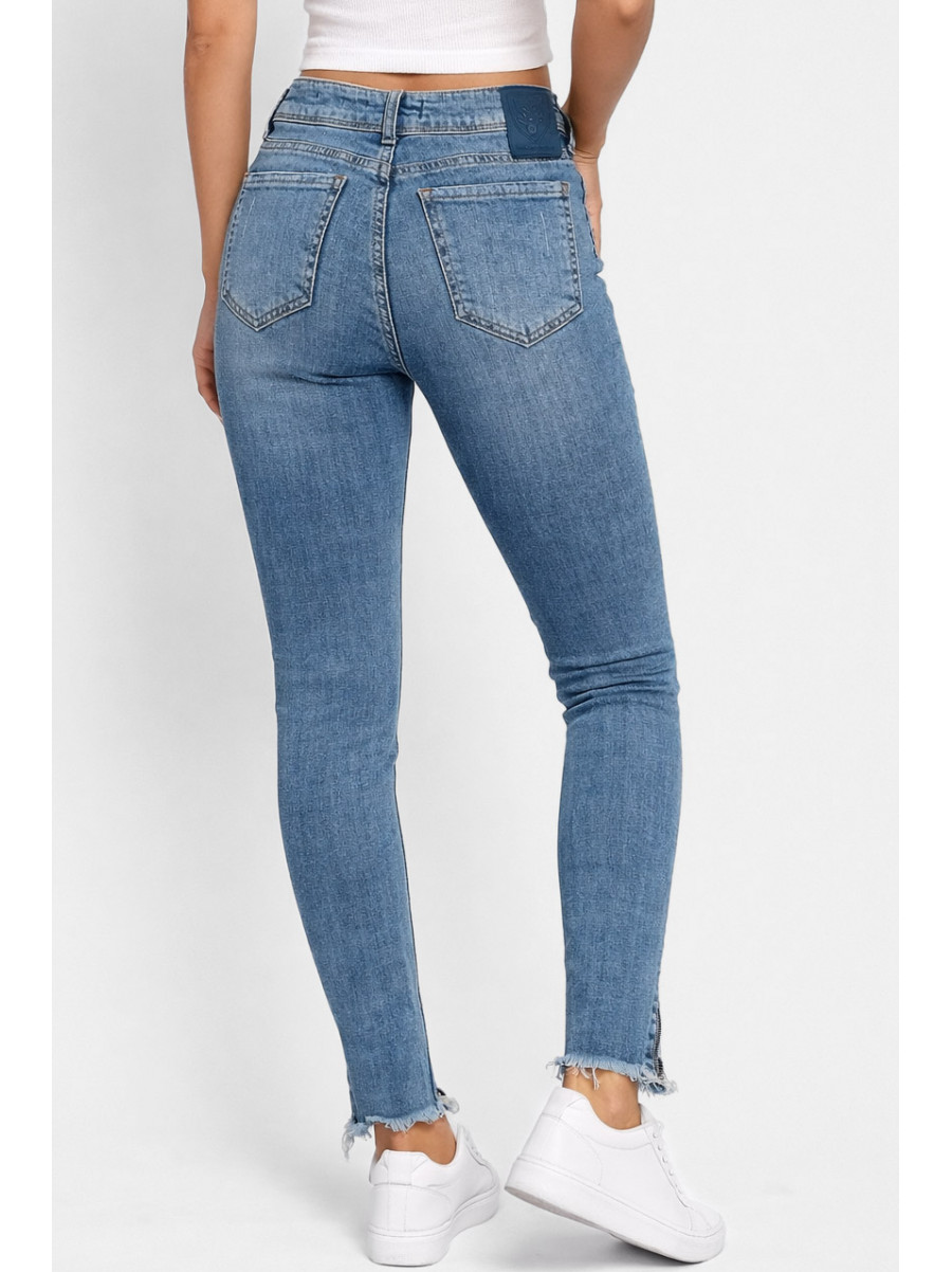 Джинсы женские однотонные синего цвета 7733 210753C