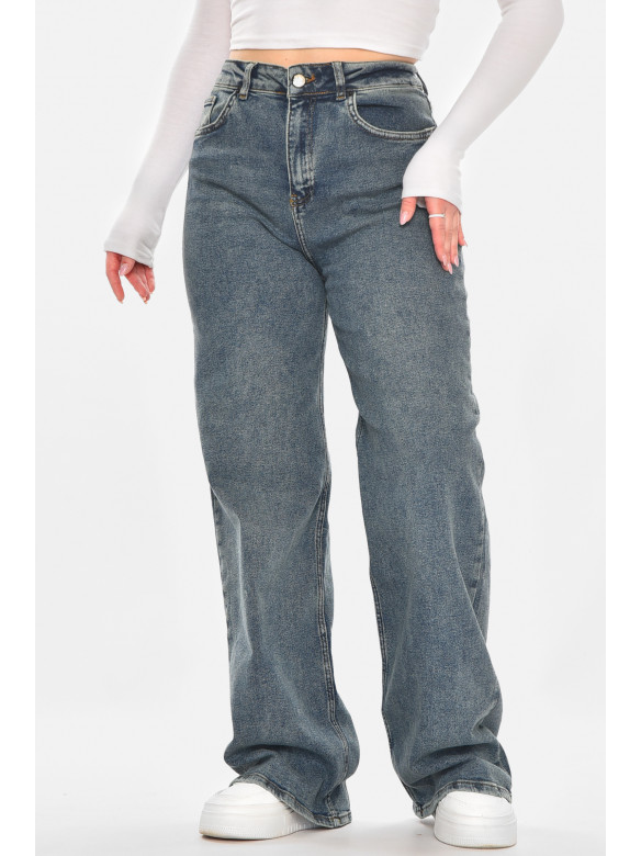 Джинсы женские однотонные тёмно-зеленого цвета 00423 210755C