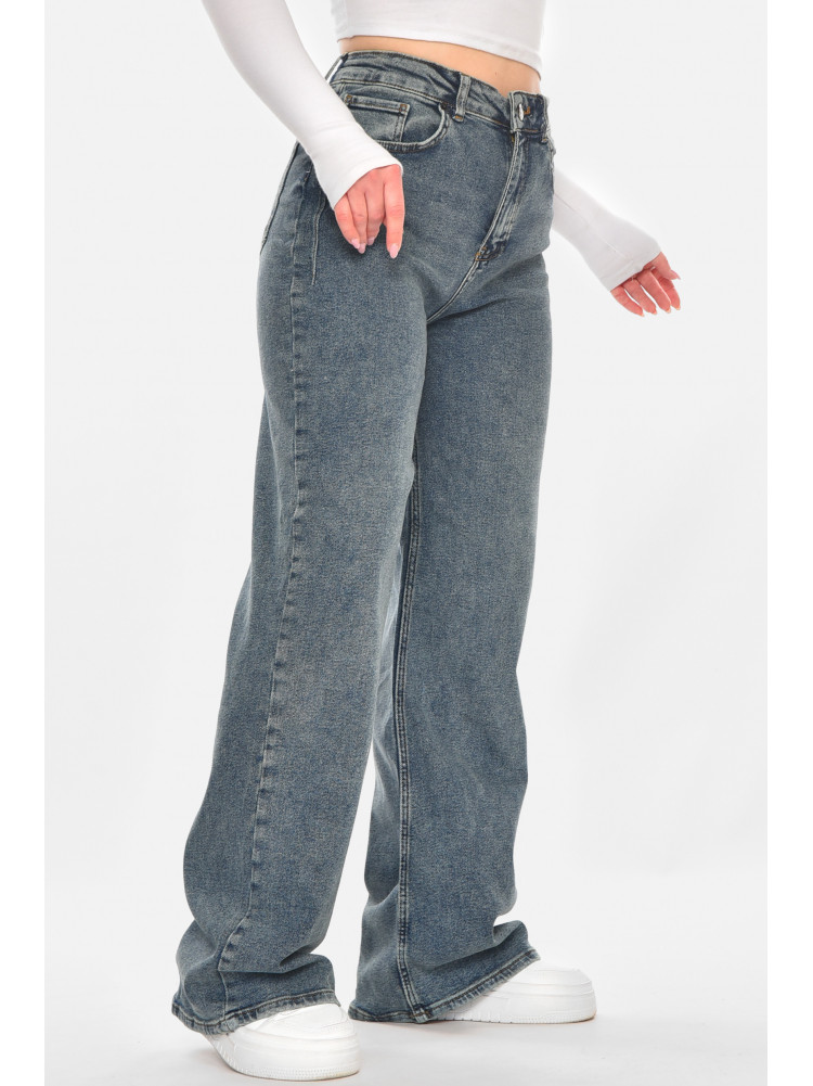 Джинсы женские однотонные тёмно-зеленого цвета 00423 210755C