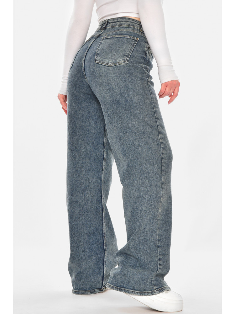 Джинсы женские однотонные тёмно-зеленого цвета 00423 210755C