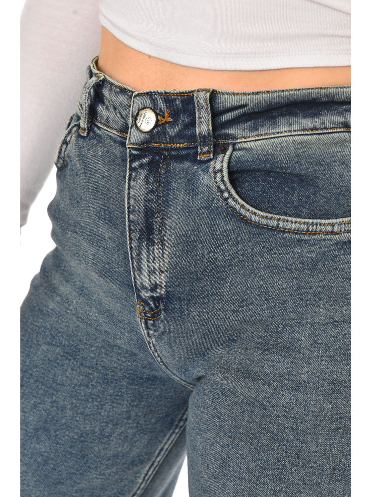 Джинсы женские однотонные тёмно-зеленого цвета 00423 210755C