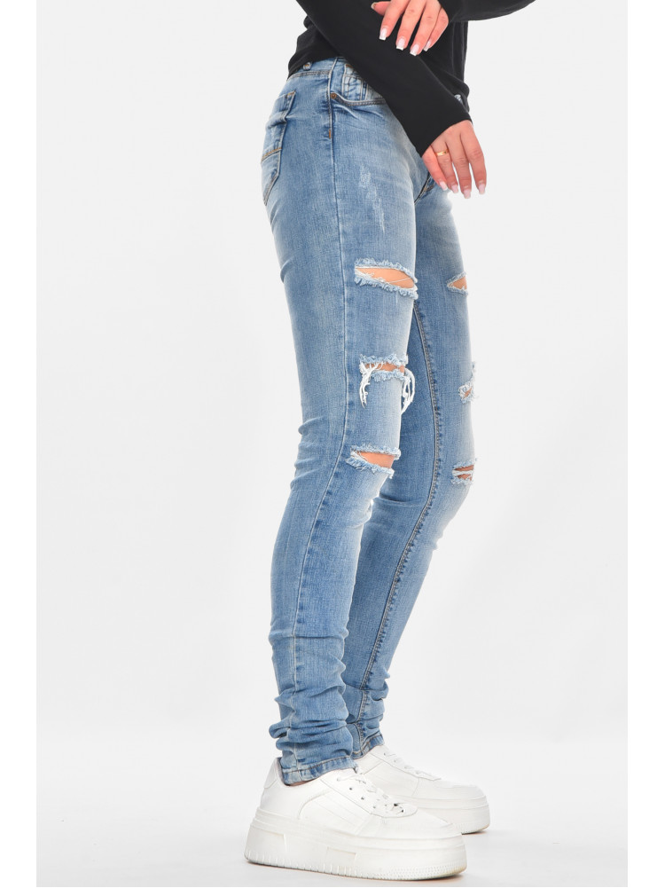 Джинсы женские однотонные синего цвета 7333 210756C