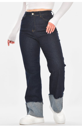 Джинсы женские однотонные тёмно-синего цвета 00434 210757C