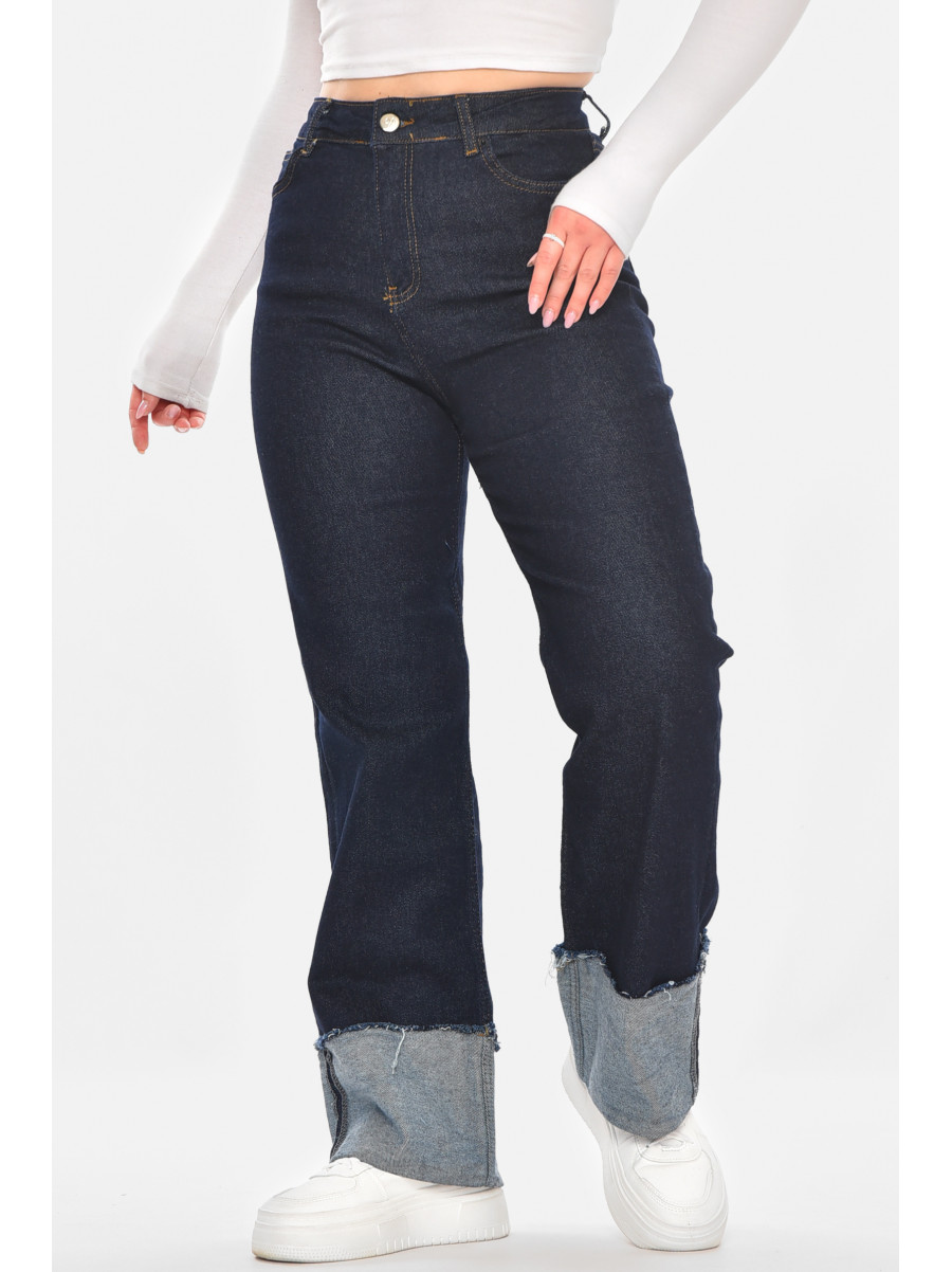 Джинсы женские однотонные тёмно-синего цвета 00434 210757C