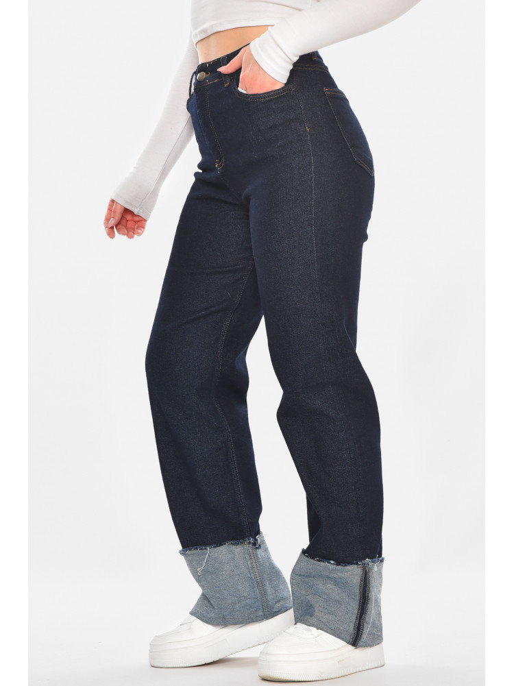 Джинсы женские однотонные тёмно-синего цвета 00434 210757C