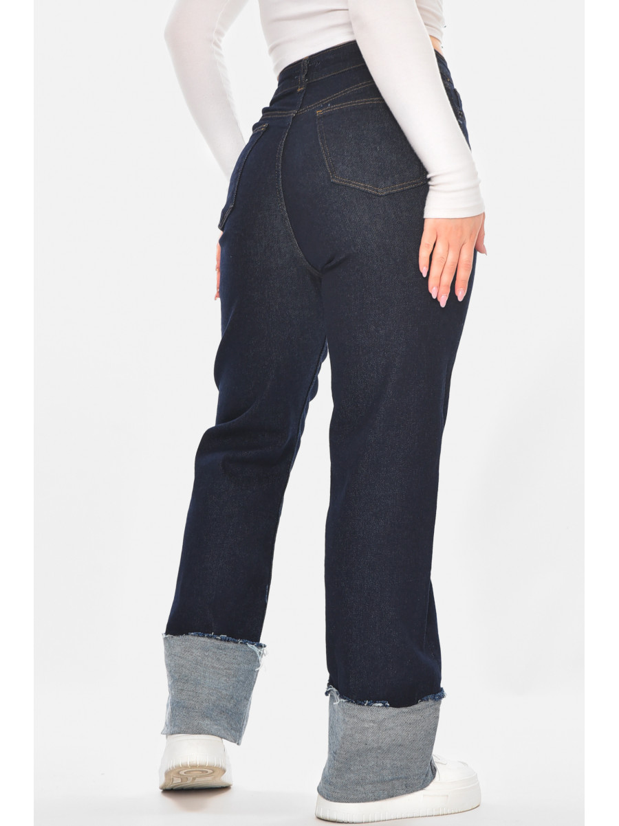 Джинсы женские однотонные тёмно-синего цвета 00434 210757C