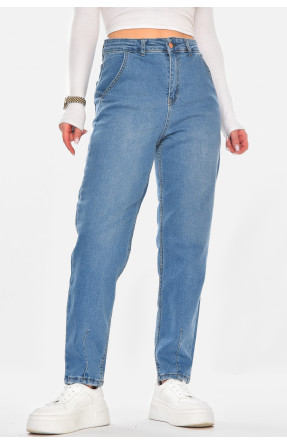 Джинсы женские однотонные светло-синего цвета 1999 210758C