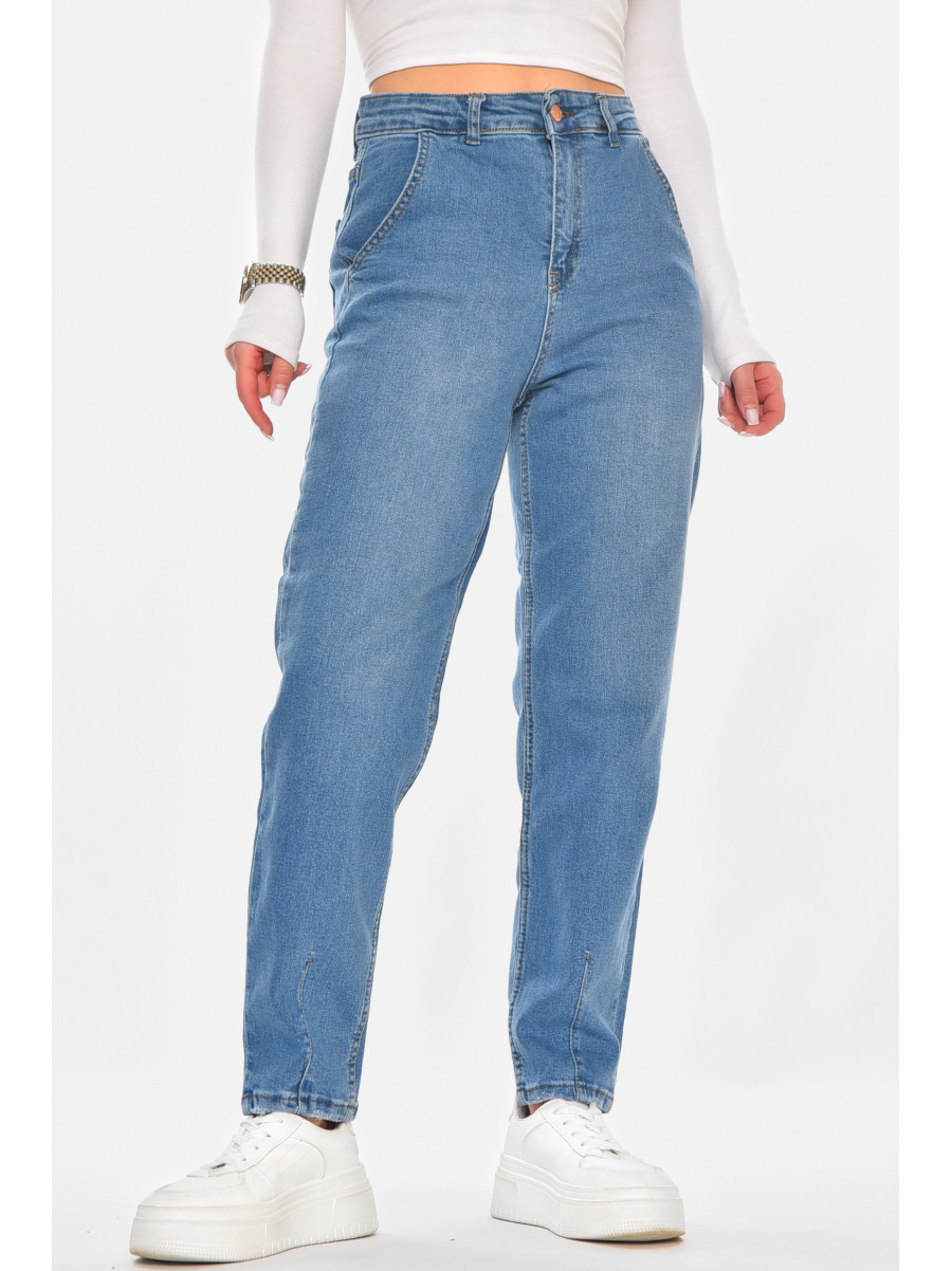 Джинсы женские однотонные светло-синего цвета 1999 210758C