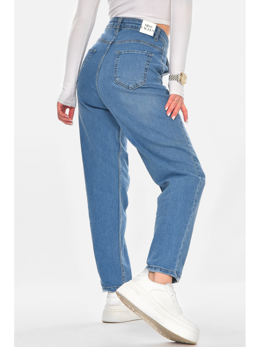 Джинсы женские однотонные светло-синего цвета 1999 210758C