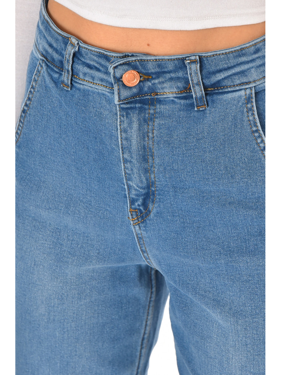 Джинсы женские однотонные светло-синего цвета 1999 210758C