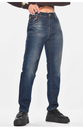 Джинсы женские однотонные тёмно-синего цвета 4134 210759C