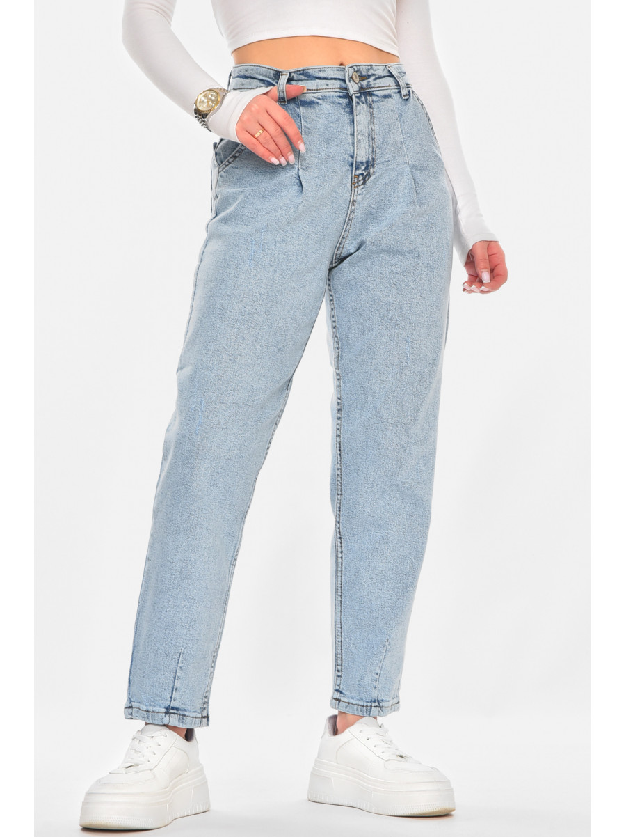 Джинсы женские однотонные голубого цвета 1993 210761C
